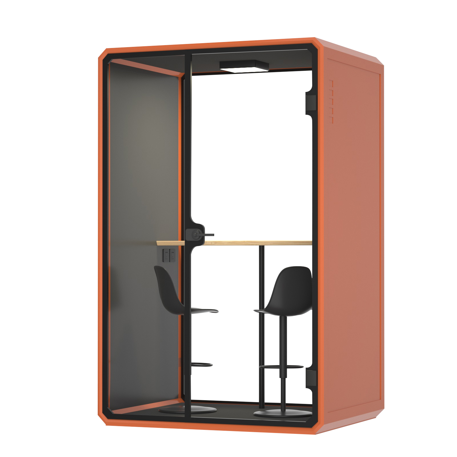 Orange Office Sound Insulation Pod Booth Middle Size For Home Airport Mall
